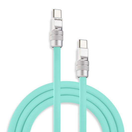 chubbycable Chubby 2.0 Fast Charging Cable Durable Soft Silicone USB C Cable 240W Extra Thick Charger Cord Compatible with iPhone 17-15 Series iPad, Light Blue, Type-C to Type-C, 9.8 FT