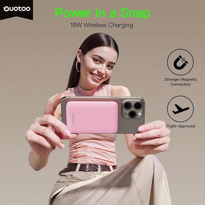 2025 Magnetic 15W Power Bank for iPhone,5000mAh Magsafe Battery Pack with 20w Fast Charging,Slim Magsafe Power Bank in&Out,with LED Display,Wireless Portable Charger for iPhone 16/15/14/13/12 Series