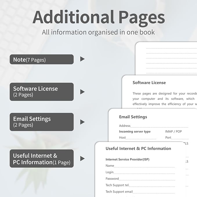 Password Book with Alphabetical Tabs, Password Keeper Book for Seniors, Hardcover Password Notebook for Individual & Colorful Tabs, Password Organizer for Website Logins, 5.3" x 7.7", Black