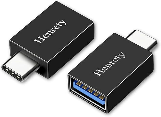 USB C to USB Adapter USB C Male to USB3.0 Female OTG Adapter Compatible with MacBook Air 2020/MacBook 12 inch/iPad Pro 2020 and More, Black(Pack of 2)