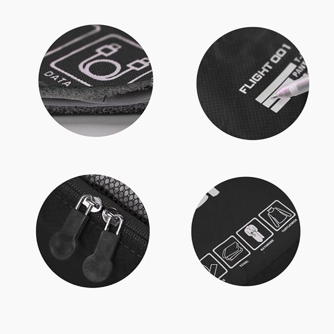 Packing Cubes Set Travel Luggage Organizers Suitcase Lightweight Accessories Black