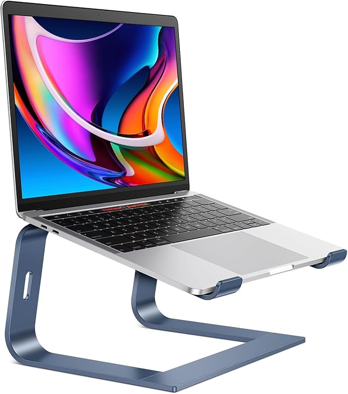 OMOTON Laptop Stand - Detachable Laptop Mount, Aluminum Holder for Desk, Compatible with MacBook, Dell, HP & More (11-16 inch), DeepNavy