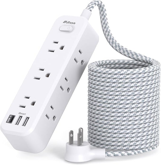 Extension Cord 15 ft, Surge Protector Power Strip, Long Extension Cord with 9 Outlets 3 USB Ports, Extension Cord with Multiple Outlets, USB Power Strip for Home, Office, Dorm Room Essentials, College