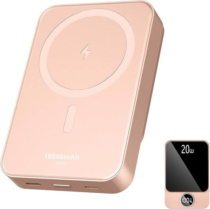 Magnetic Portable Charger, 10000mAh Power Bank with PD 20w Fast Charging, USB C in&Out Battery Pack, Compatible with Mag-Safe for iPhone 17/16/15/14/13 Pro/Pro Max Series, Samsung, Android, and More