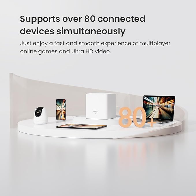 Tenda Nova Mesh WiFi System MW5G - Covers up to 3500 sq.ft - AC1200 Whole Home WiFi Mesh System - Gigabit Mesh Router for 80 Devices - Dual-Band Mesh Network to Replace Router and Extender - 3-Pack