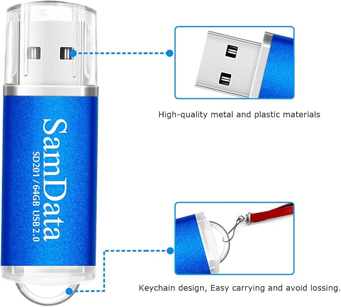 3 Pack 64GB USB Flash Drives USB 2.0 Thumb Drives Memory Stick Jump Drive Zip Drive, 3 Colors: Green Black Blue