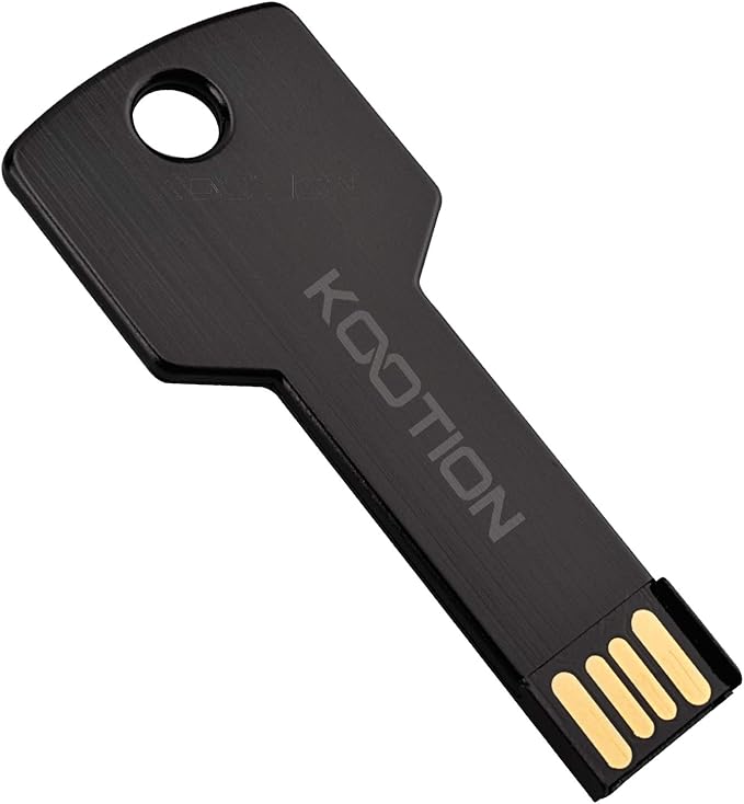 KOOTION 64GB USB Flash Drive, Metal Key Shaped 2.0 USB Memory Stick Pen Drive Black