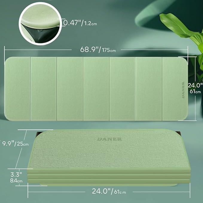 Foldable Yoga Mat 12mm Extra Thick Joint Protection,Portable Design for Travel/Pilates/Board/Camping,Environmental Sports Mat Non-Slip Gym Mat,Odorless POE Material