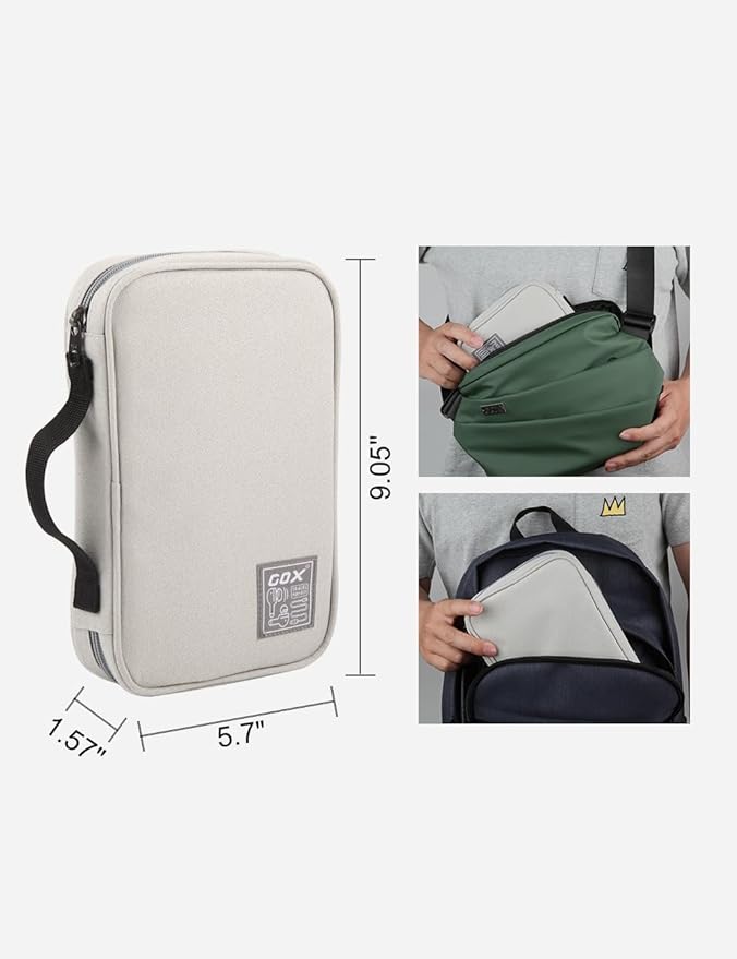 gox Electronic Cable Tech Cord Organizer Travel Case Small Cable Storage Bag for Earbuds Charger Pouch