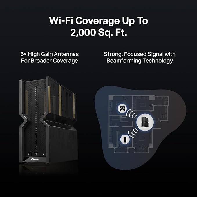 TP-Link Tri-Band BE9700 WiFi 7 Router Archer BE550 Pro 1 × 10G + 4 × 2.5G, USB 3.0 6 Internal Antennas VPN Clients & Server 6GHz Band, Easy-Mesh, HomeShield, MLO, Private IOT