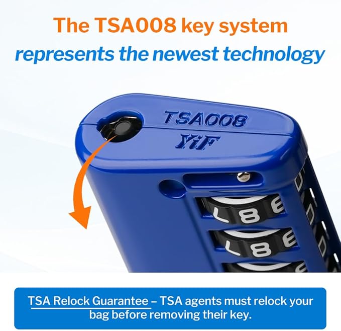 Forge TSA Approved Luggage Locks 4 Digit Combination TSA Travel Locks with TSA008, Open Alert Indicator, Zinc Alloy Body for Luggage, Suitcase, Backpack, and More. Blue 4 Locks.