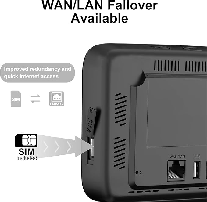 4G LTE WiFi Router with 5GB Data Card, Portable Modem WiFi Router, 300Mbps WiFi, Supports Verizon, AT&T and T-Mobile, 3000mAh Battery, WiFi Mobile Hotspot Router for Home/Office/RV/Camping