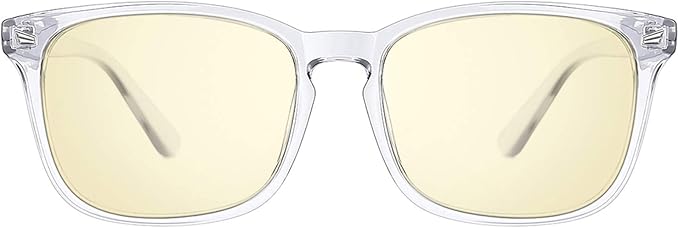 TIJN Gaming Glasses Blue Light Blocking Glasses for Women Men Nerd Eyeglasses Anti Eyestrain Anti UV Glare (Transparent(Gaming Glasses))