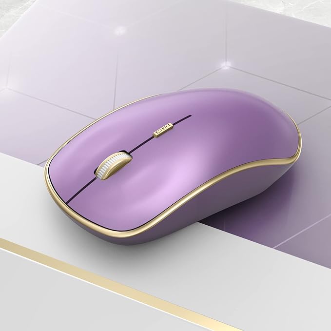 JOYACCESS Wireless Mouse - 2.4G Portable & Ergonomic with 5 DPI Levels for Desktop, Notebook, PC & Laptop (Purple)