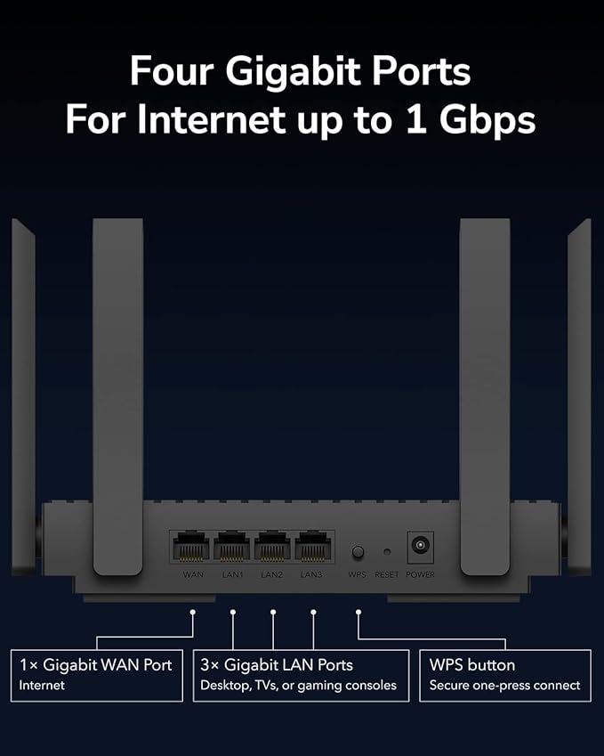 Cudy AX3000 WiFi 6 Router – 802.11ax Wireless Dual Band Gigabit Internet Router, VPN Compatible, MU-MIMO, WireGuard, Cudy Mesh Compatible WR3000