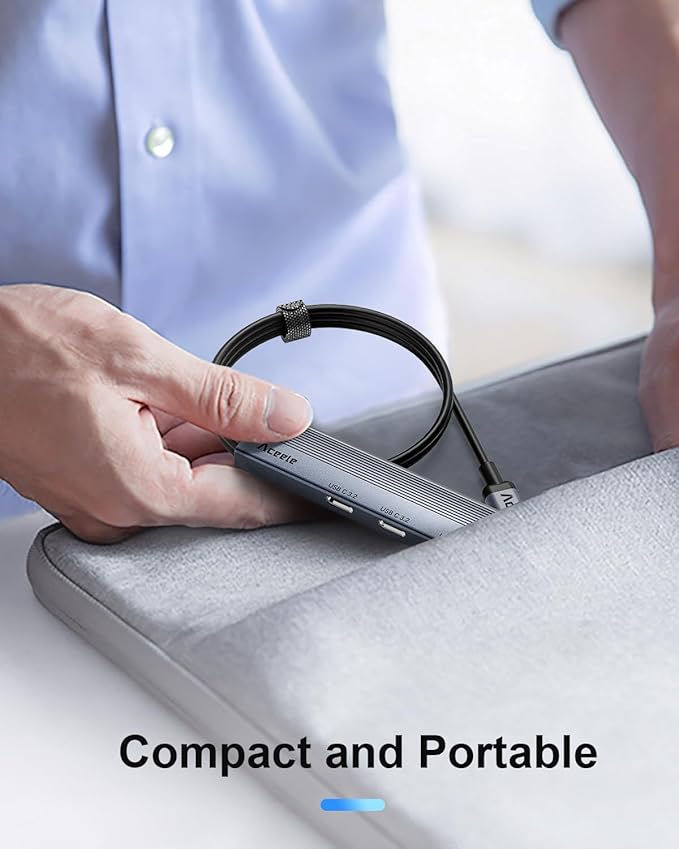 Aceele 10Gbps USB C Hub with 4 USB 3.2 Ports (2 USB A & 2 USB C), USB 3.2 Gen 2 3.3ft USB Cable Extender Hub with Type-C Power Port,Compatible for MacBook Pro 2021, iPad Pro 2021 and Other PC