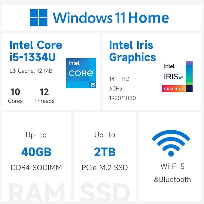 ASUS Vivobook 14X X1404VA-I512256 Laptop, 14" FHD 1920 * 1080, Intel Core i5-1334U,16GB DDR4 RAM, 1TB SSD, Wi-Fi 5, W11 Home, HDMI, Bundle with PCO Laptop Cooler