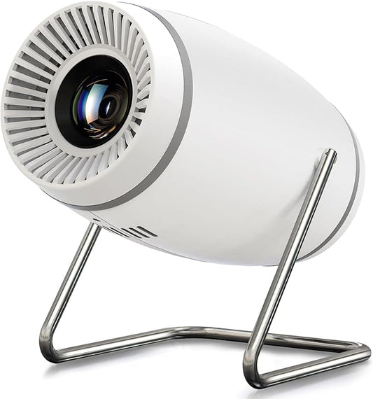 Mini Portable Movie Projector with WiFi and Bluetooth, 4K 1080P Support, 180° Rotatable 130'' Screen, Auto Keystone Compatible with HDMI/USB/Smartphone/PC/Laptop