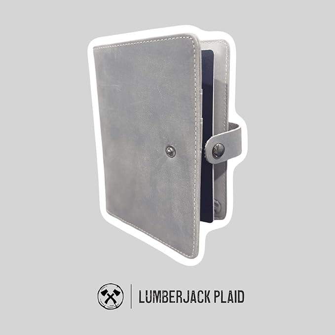 Genuine Leather AirTag Passport Holder and Wallet for Men and Women RFID Blocking for Secure Traveling and Documentation Organizer (Grey)