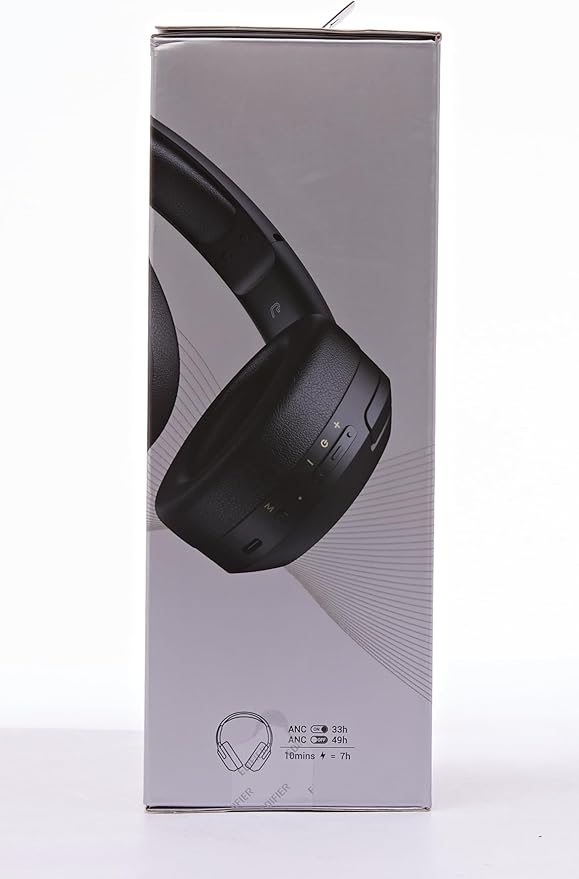 Edifier W820NB Plus Hybrid Active Noise Cancelling Headphones - LDAC Codec - Hi-Res Audio Wireless & Wired - Fast Charge - 49H Playtime - Over Ear Bluetooth V5.2 Headphones- Black