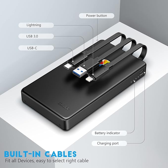 iDiskk MFi Certified 1TB External Hard Drive for iPhone17,16,15,iPad,MacBook,PC, Photo Stick Portable iPhone Memory Storage for iPhone & Android Cellphone Backup Data Picture | Photo | Video |