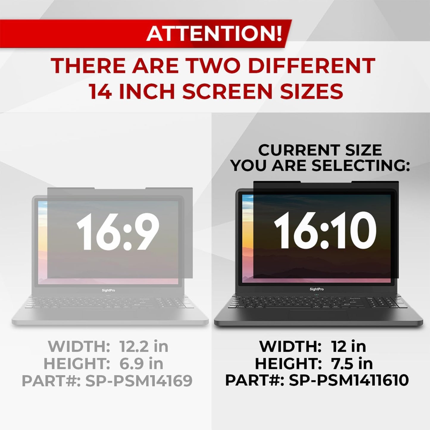 Magnetic Laptop Privacy Screen 14 Inch 16:10 - Removable Computer Privacy Filter Shield and Protector