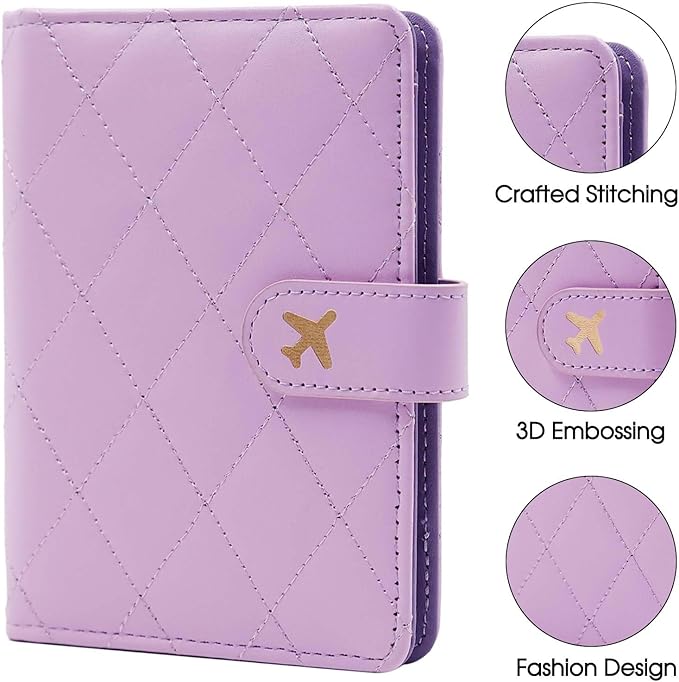 Melsbrinna Premium Leather Passport Holder Covers Case, Waterproof Rfid Blocking Travel Wallet Passport Holder with Pen Holder, Cute Passport Book for Women/Men