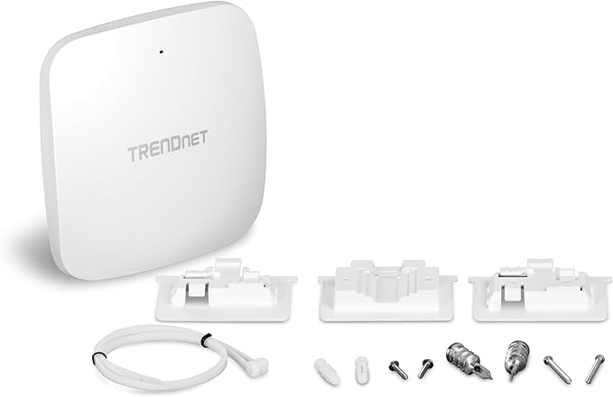 TRENDnet AX5400 Dual Band WiFi 6 PoE+ Access Point, TEW-925DAP, 1 x 2.5GBASE-T PoE+ LAN Port, OFDMA and MU-MIMO Technology, 4804Mbps (5Ghz), 573Mbps (2.4Ghz), WPA3 Ecryption, White