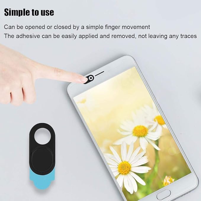 ASHATA 3pcs Metal Camera Lens, Ultra Thin Camera Cover Webcam Cover Blocker Slider for Smartphone Tablet Desktop Laptop(Tricolo