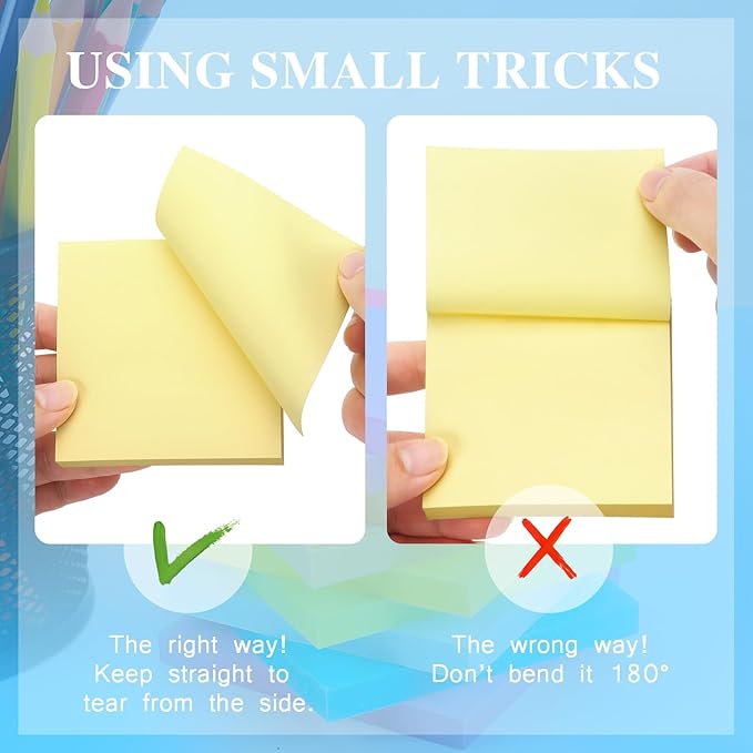 Early Buy Pop Up 3x3 Sticky Notes Self-Stick Notes 6 Pads, 6 Pastel Color, 100 Sheets/Pad