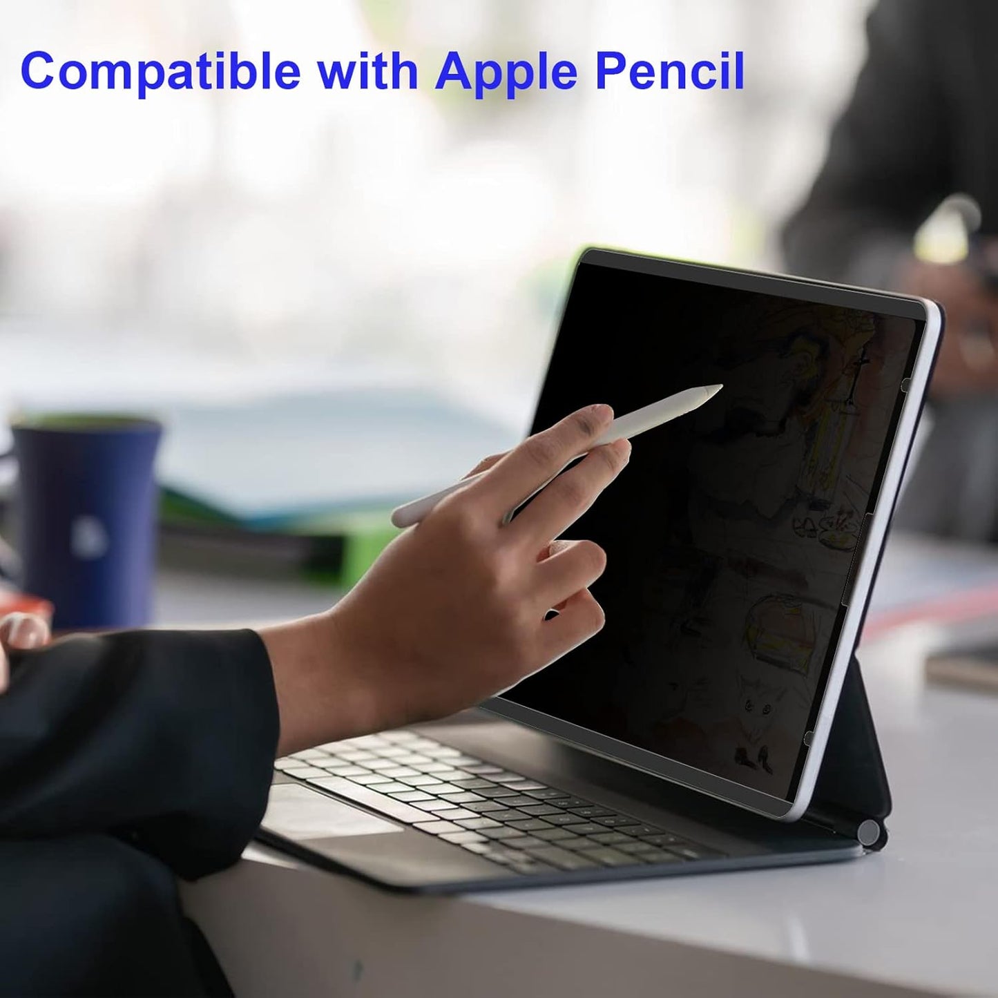 Magnetic Privacy Screen Protector for iPad Pro 11" 4th 3rd 2nd 1st Generation 2022 2021 2020 2018/ iPad Air 5/ Air 4 10.9" (2022/2020), Removable&Reusable Anti-Spy Anti-Glare Privacy Filter, Bubble Free