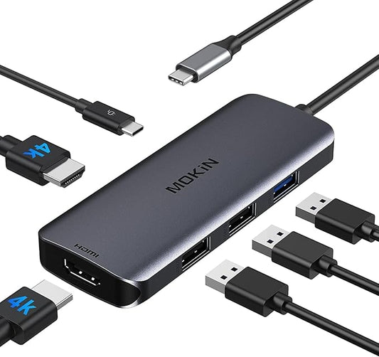 Docking Station USB C to Dual HDMI Adapter USBC Hub DualHDMI Monitors for Windows,USB C Adapter with Dual HDMI,3 USB Port,PD