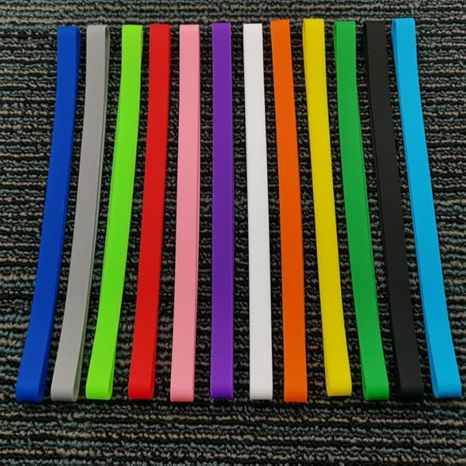 Rubber Bands Silicone 8 inch and 6.3 inch 12 Pcs Mixed size Large Elastic Bands for Notebook Books Cooking Wrapping Cooking Boxes Wraps Office Supplies