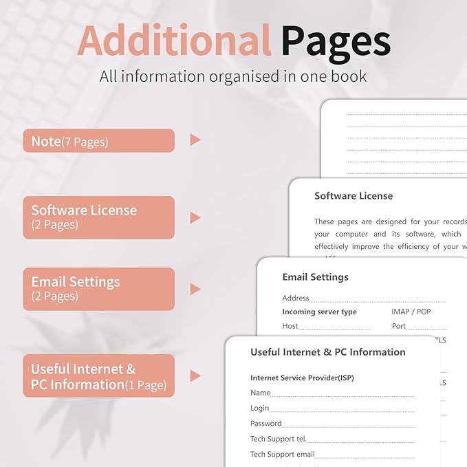 Password Book with Alphabetical Tabs, Password Keeper Book for Seniors, Hardcover Password Notebook for Individual & Colorful Tabs, Password Organizer for Website Logins, 5.3" x 7.7", Rose Gold