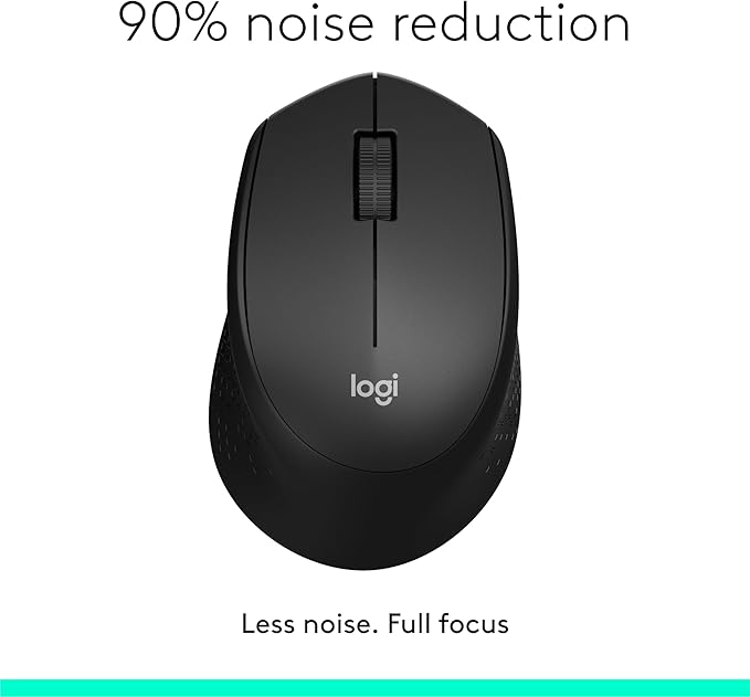 Logitech M330 SILENT Wireless Mouse, 2.4GHz with USB Receiver, Optical Tracking, Quiet & Lightweight, Long Battery Life, for PC, Mac, Laptop, Chromebook - Black