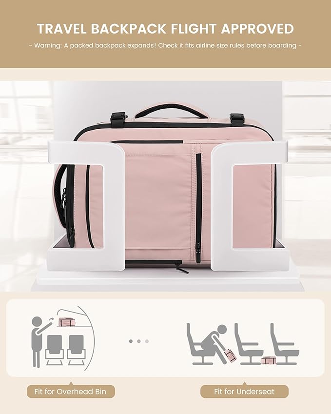 LOVEVOOK Travel Backpack for Women & Men, 60L Large Carry On Backpack Airline Approved, TSA Personal Item Weekender Bag, Water Resistant Laptop Backpacks with 3 Packing Cubes for Travel Essentials