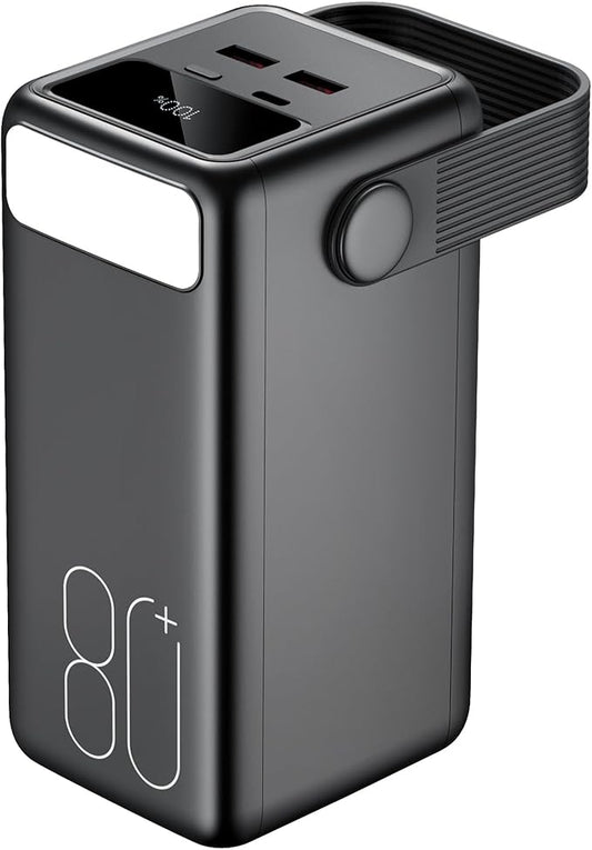 Portable Charger 80000mAh Power Bank, 22.5W Fast Charging USB C Battery Pack, 3 Outputs, LED Display & LED Light, External Huge Capacity Cell Phone Battery Bank for iPhone 16/15, Samsung, iPad, etc