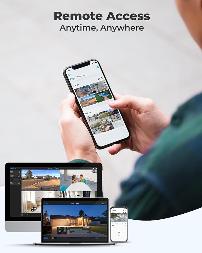 REOLINK 8CH Network Video Recorder for Home Security Camera System, Only Work with 16MP/12MP/4K/8MP/5MP/4MP REOLINK PoE IP Camera, 24/7 Recording to Pre-Installed 2TB Hard Drive, RLN8-410