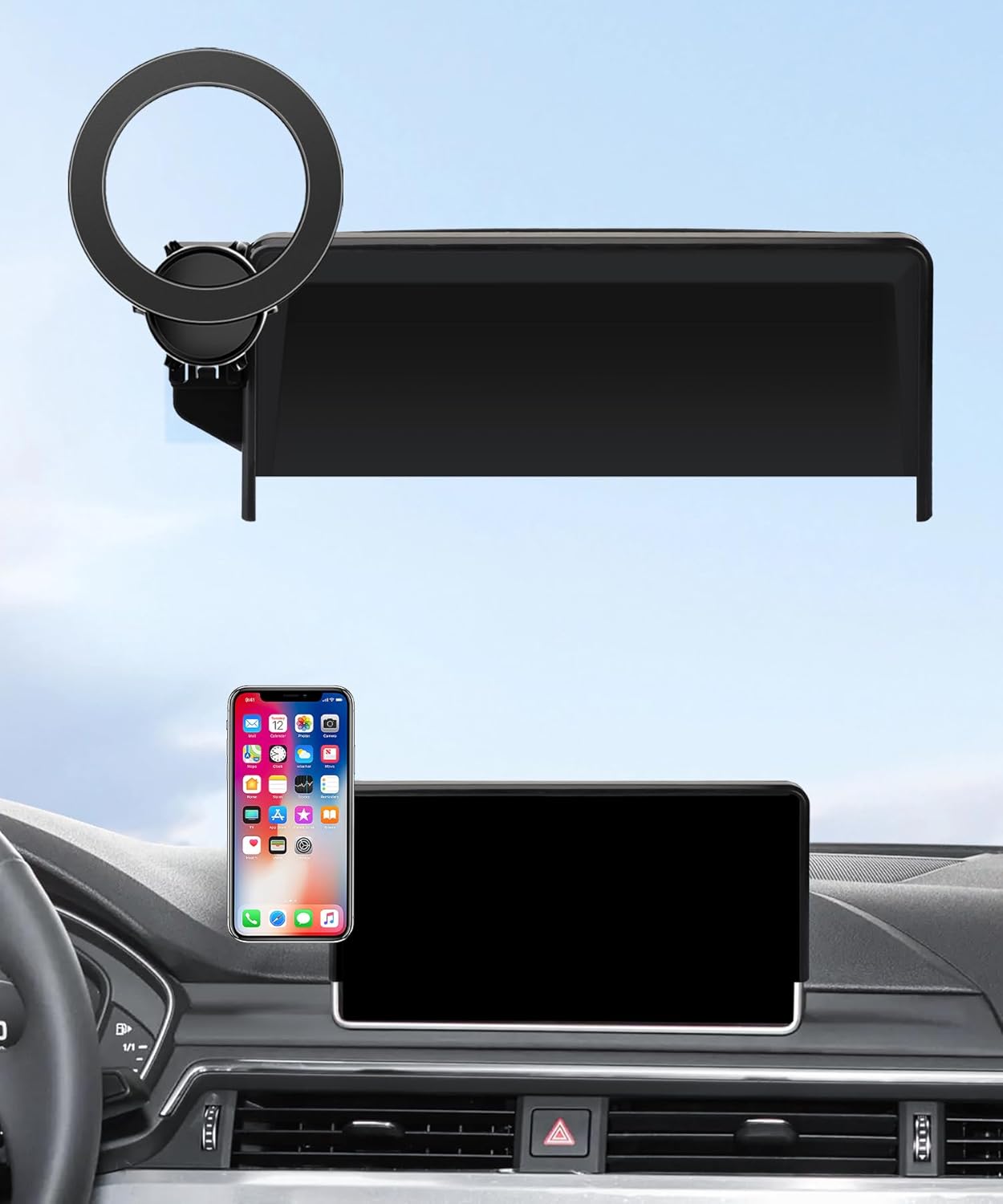 Car Phone Holder for 17-19 Audi A4&S4 / 2018-2020 Q5&SQ5 / 18-19 Audi A5&S5&RS5 Accessories 8.3-inch Screen Fixed Clip, Phone Mount Compatible with MagSafe, 360° Rotation Cell Phone Holder