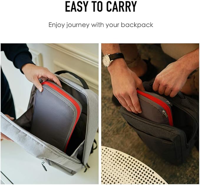 Bee Nesting Waterproof Compression Packing Cubes 5/6/8 sets, Large Travel Packing organizers for Carry on Luggage, 2 Sides Expandable Storage Bags (Black Red, 9L)