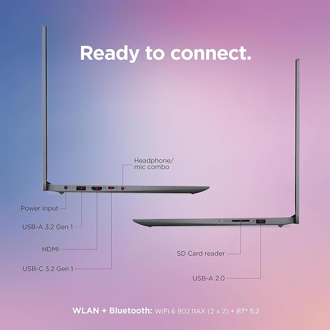 Lenovo IdeaPad Laptop Computer 2025, 15.6" Display, 12GB RAM, 1.1TB Storage (500GB SSD + 128GB eMMC + 500GB Ext), Intel Dual Core Processor, Long Battery, MarxsolAccessory, 1 Year Office 365, Win 11