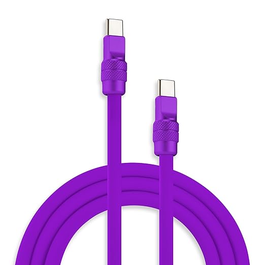 chubbycable Chubby 2.0 Fast Charging Cable Durable Soft Silicone USB C Cable 240W Extra Thick Charger Cord Compatible with iPhone 17-15 Series iPad, Purple+Purple, Type-C to Type-C, 9.8 FT