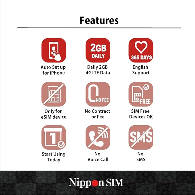 [eSIM] Japan eSIM 15 Days Data Only | Daily 2GB High-Speed 4G LTE + Unlimited Data at Reduced Speed | No Roaming Needed for Faster, Safer Access | Hotspot tethering Supported | Docomo | Made in Japan
