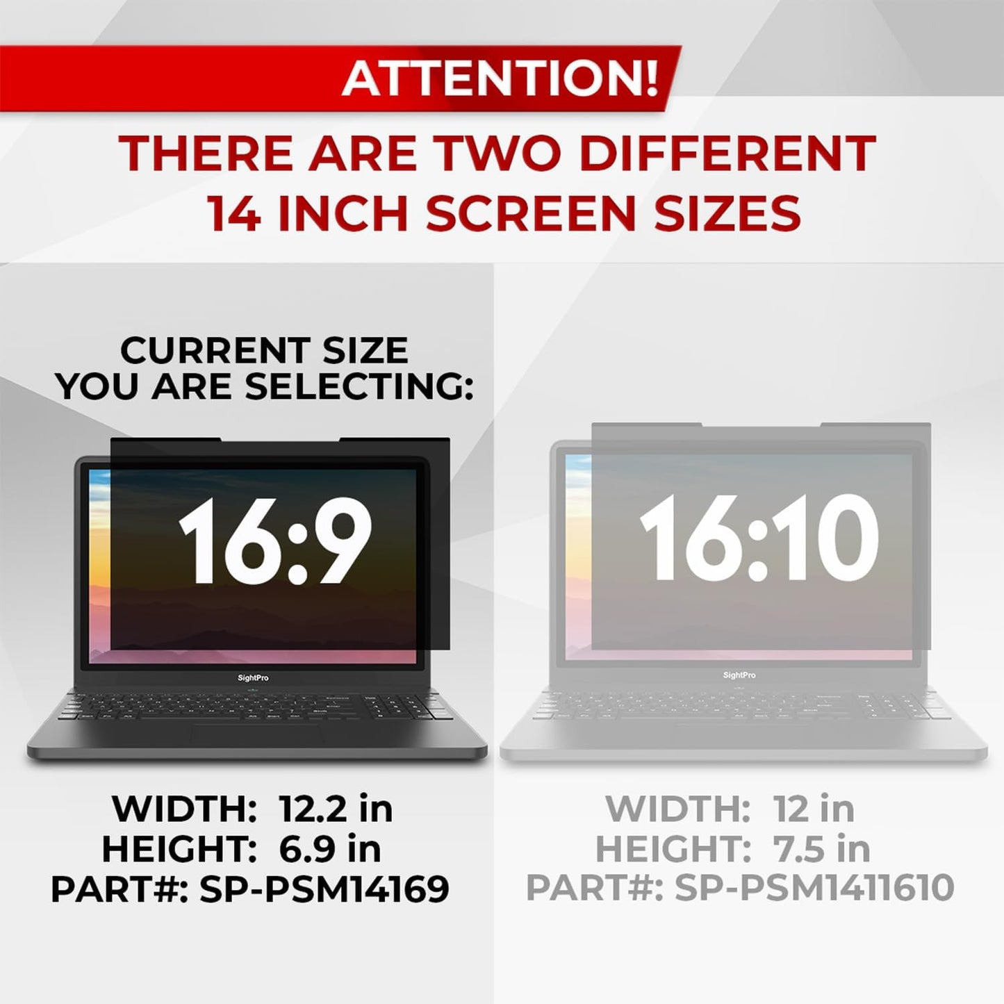 Magnetic Laptop Privacy Screen 14 Inch 16:9 - Removable Computer Privacy Filter Shield and Protector