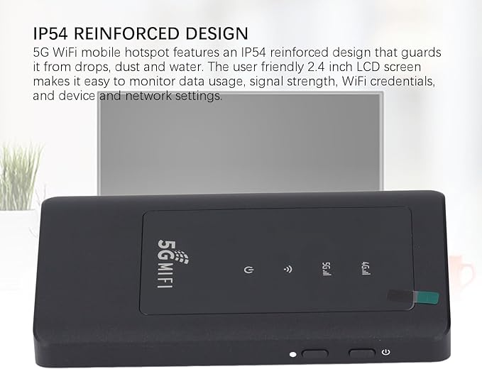 5G Mobile Hotspot - Unlocked Router with SIM Card Slot, 1.25Gbps Speed, International Coverage, Supports 16 Devices, Travel Router for Local & Global Use