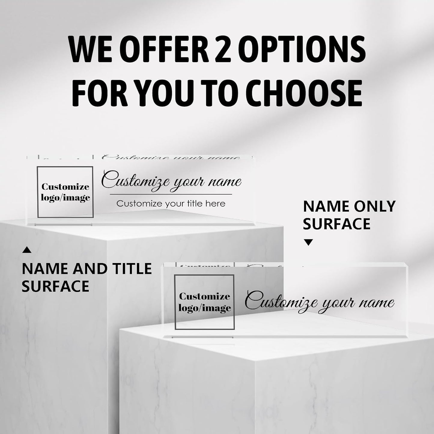 Custom Office Name Plate for Desk, Desk Name Plate Personalized, Personalized Gifts for Women, Appreciation Gifts for Employee Coworkers Boss Teacher, Office Accessories (Logo/Image)