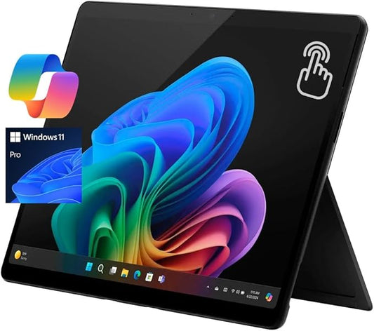 Microsoft Surface Pro 11 13" Copilot+ PC, AI Tablet, 2880x1920 120Hz LCD Touchscreen, 10-Core Qualcomm Snapdragon X Plus, 16GB RAM, 256GB SSD, WiFi Only, Win 11 Pro, Black