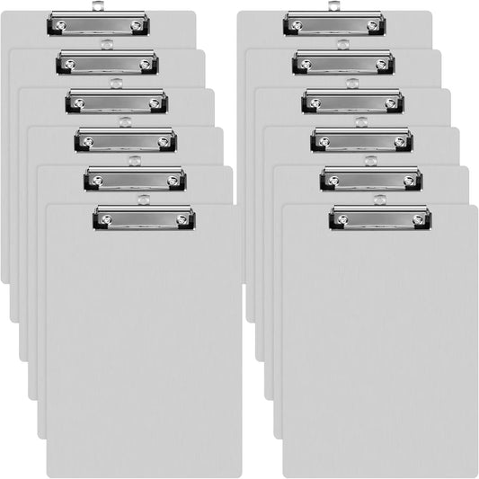 Epakh 12 Pieces Clipboard Bulks Metal Clipboard Aluminum Office Low Profile Clip Standard A4 Letter Size Metal Clip Board, Size 12.5 x 9 Inch