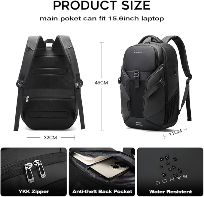 Travel laptop Smart Backpack for men women ，Business waterproof Backpack with USB charge Port,Anti Theft Travel Laptop Backpack Fits 15.6 Inch Notebook