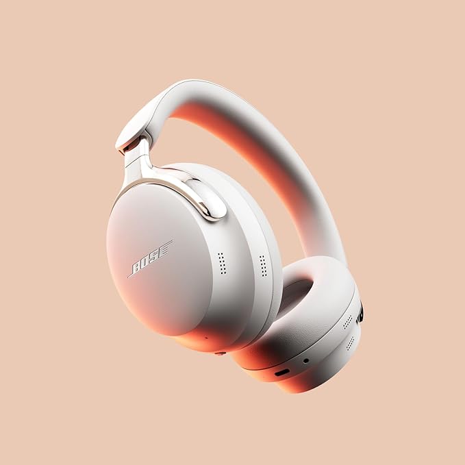 Bose New QuietComfort Ultra Bluetooth Headphones (2nd Gen), Wireless Headphones with Spatial Audio, Over Ear Noise Cancelling with Mic, Up to 30 Hours of Play time, White Smoke